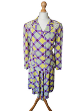 Load image into Gallery viewer, 1940s Purple, Yellow and Green Plaid Summer Suit
