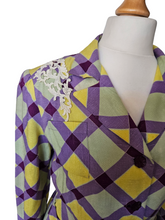 Load image into Gallery viewer, 1940s Purple, Yellow and Green Plaid Summer Suit
