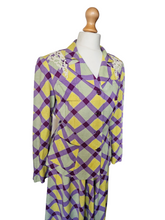 Load image into Gallery viewer, 1940s Purple, Yellow and Green Plaid Summer Suit
