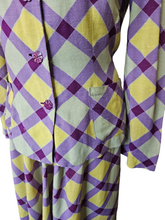 Load image into Gallery viewer, 1940s Purple, Yellow and Green Plaid Summer Suit
