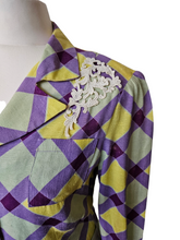 Load image into Gallery viewer, 1940s Purple, Yellow and Green Plaid Summer Suit
