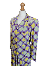 Load image into Gallery viewer, 1940s Purple, Yellow and Green Plaid Summer Suit
