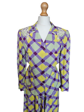 Load image into Gallery viewer, 1940s Purple, Yellow and Green Plaid Summer Suit
