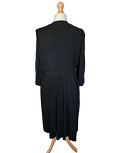 Load image into Gallery viewer, 1940s Black Crepe Dress With Modesty Collar
