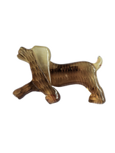 Load image into Gallery viewer, 1940s Brown Carved Lucite Dog Brooch
