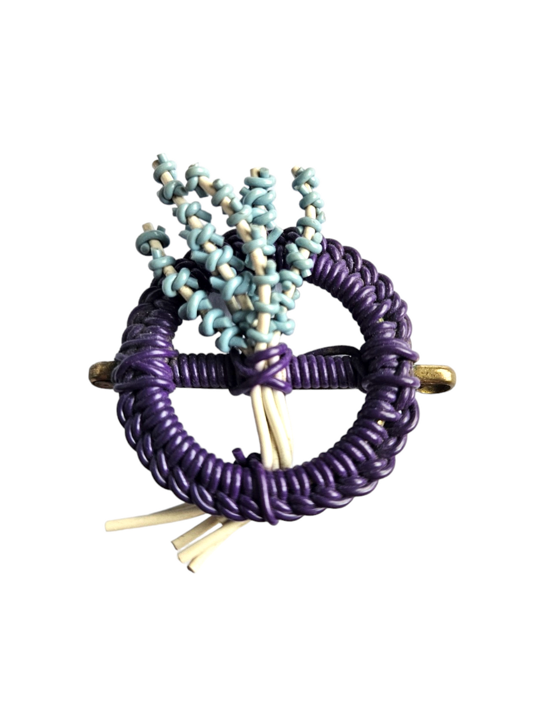 1940s Purple and Blue Make Do and Mend Wirework Brooch