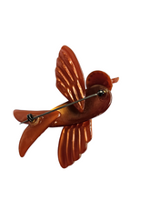 Load image into Gallery viewer, 1940s Coro Rust Nylon Bird Brooch
