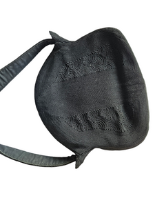 1940s Black Unusual Shape Corde Bag