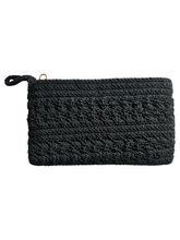 Load image into Gallery viewer, 1940s Black Crochet Clutch Bag
