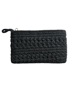 1940s Black Crochet Clutch Bag