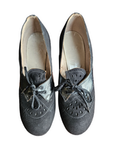 Load image into Gallery viewer, 1940s CC41 Black Patent Lace Up Shoes
