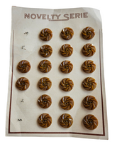 Load image into Gallery viewer, 1940s Deadstock Toffee Brown Carded Buttons
