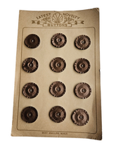 Load image into Gallery viewer, 1940s Deadstock Carded Chocolate Pearly Brown Buttons
