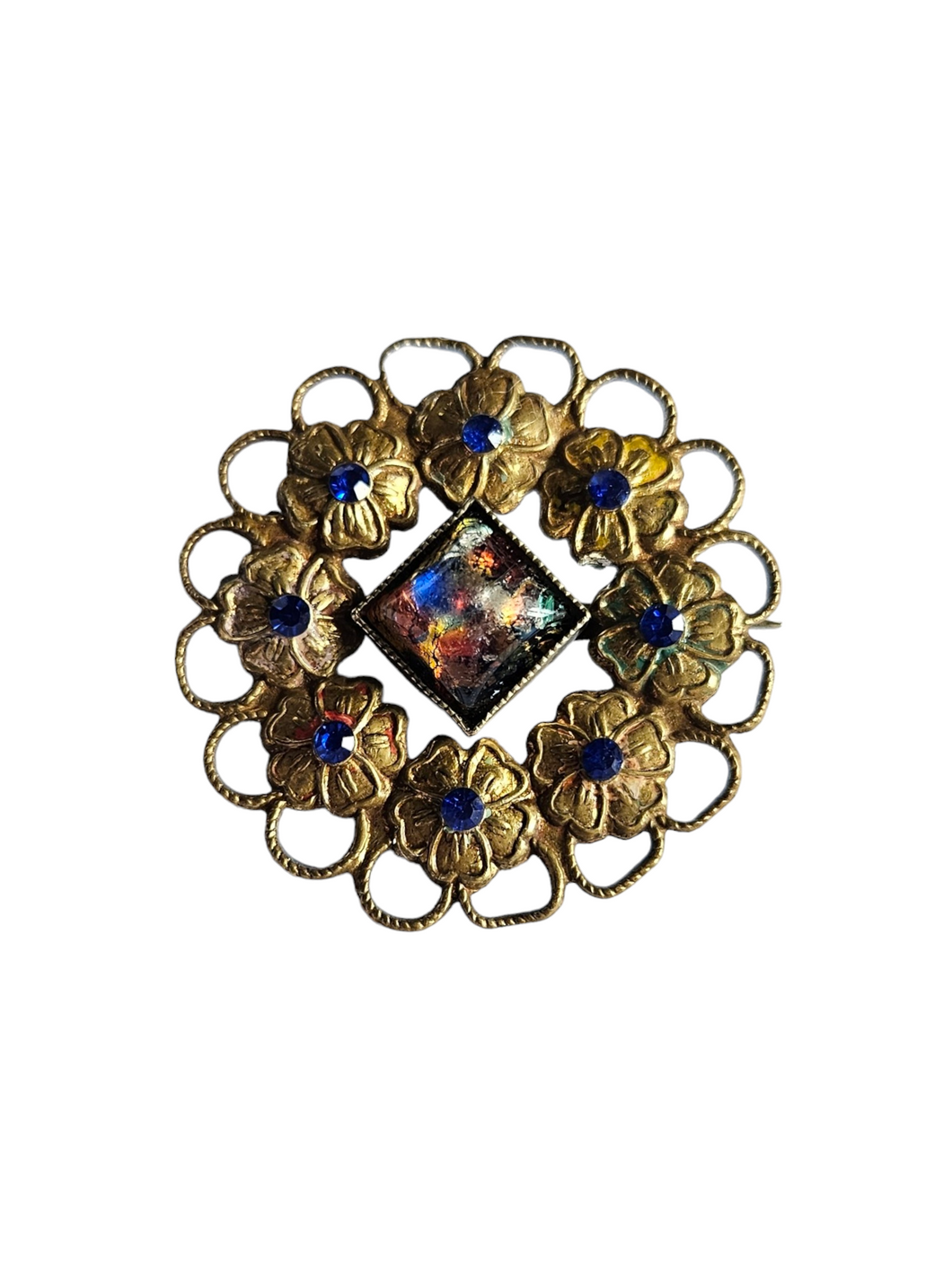 1930s Czech Unusal Rare Glass Brooch