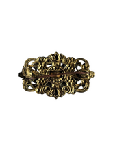 Load image into Gallery viewer, 1930s Czech Blue Enamel and Glass Filigree Brooch
