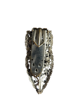 Load image into Gallery viewer, 1930s Czech Blue Glass Filigree Dress Clip
