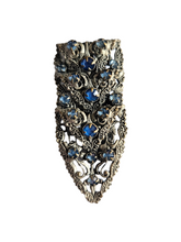 Load image into Gallery viewer, 1930s Czech Blue Glass Filigree Dress Clip
