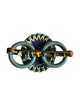 Load image into Gallery viewer, 1940s Make Do and Mend Blue Cameo Wirework Brooch
