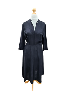 1940s Classic Plain Black Dress