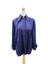 Load image into Gallery viewer, 1940s Purpley Blue Gabardine Swing Jacket
