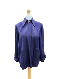 1940s Purpley Blue Gabardine Swing Jacket