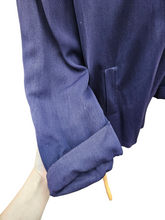 Load image into Gallery viewer, 1940s Purpley Blue Gabardine Swing Jacket
