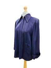 Load image into Gallery viewer, 1940s Purpley Blue Gabardine Swing Jacket
