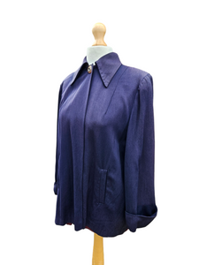 1940s Purpley Blue Gabardine Swing Jacket