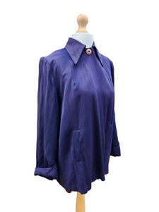 1940s Purpley Blue Gabardine Swing Jacket