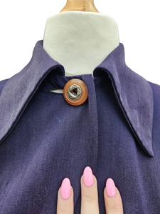 1940s Purpley Blue Gabardine Swing Jacket