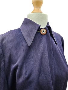 1940s Purpley Blue Gabardine Swing Jacket