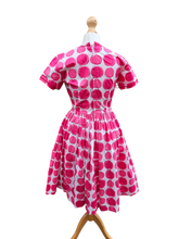 Load image into Gallery viewer, 1950s Pink and White Circle Print Dress
