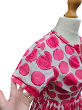 Load image into Gallery viewer, 1950s Pink and White Circle Print Dress
