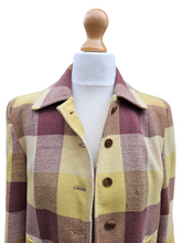 Load image into Gallery viewer, 1940s Yellow and Brown Check Wool Jacket
