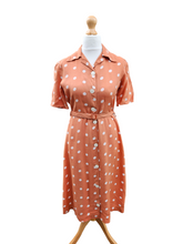 Load image into Gallery viewer, 1940s Orange/Caramel And White Spot Dress
