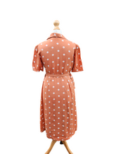 Load image into Gallery viewer, 1940s Orange/Caramel And White Spot Dress
