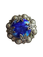 Load image into Gallery viewer, 1930s Czech Blue Stone Brooch
