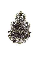 Load image into Gallery viewer, 1930s Czech Black Glass Filigree Drop/Pendant
