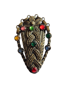 1930s Czech Multicoloured Glass Dress Clip