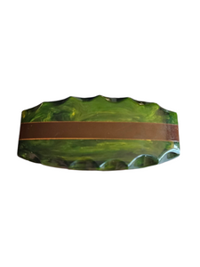 1940s Green and Brown Marbled Bakelite Laminated Brooch