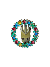 Load image into Gallery viewer, 1930s Czech Deco Multicoloured Glass Circle Dress Clip
