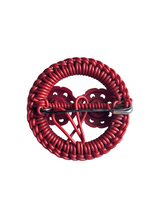 Load image into Gallery viewer, 1940s Red Make Do and Mend Wirework Brooch
