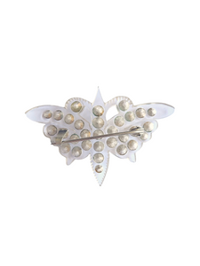 1940s Clear Lucite Diamante Butterfly Brooch