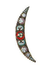 Load image into Gallery viewer, 1930s Italian Mosaic Crescent Moon Brooch
