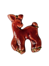 Load image into Gallery viewer, 1930s French Red Ceramic Deer Brooch
