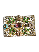 Load image into Gallery viewer, 1930s Czech Multicoloured Glass Filigree Brooch
