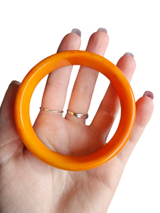 1940s Orange Marbled Bakelite Bangle