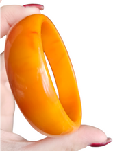 Load image into Gallery viewer, 1940s Orange Marbled Bakelite Bangle
