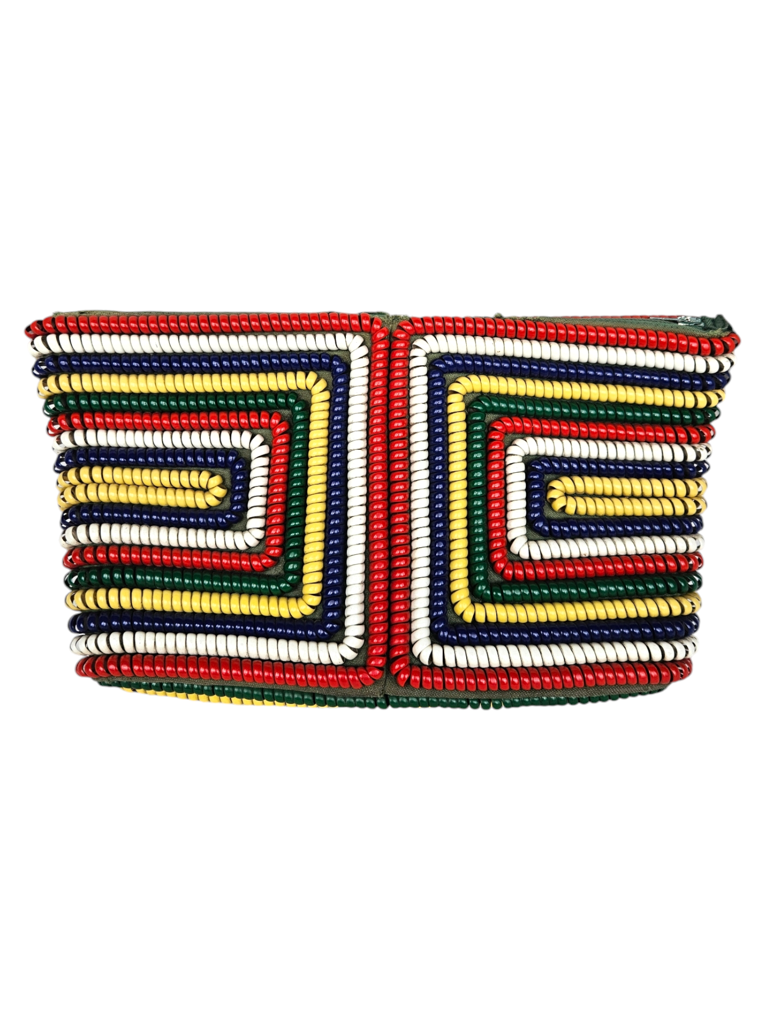 RARE Vintage 1930's/1940's MultiColor Beaded hot Clutch/Coin Purse with Beaded Strap