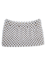 Load image into Gallery viewer, Late 1940s White Chunky Beaded Clutch Bag
